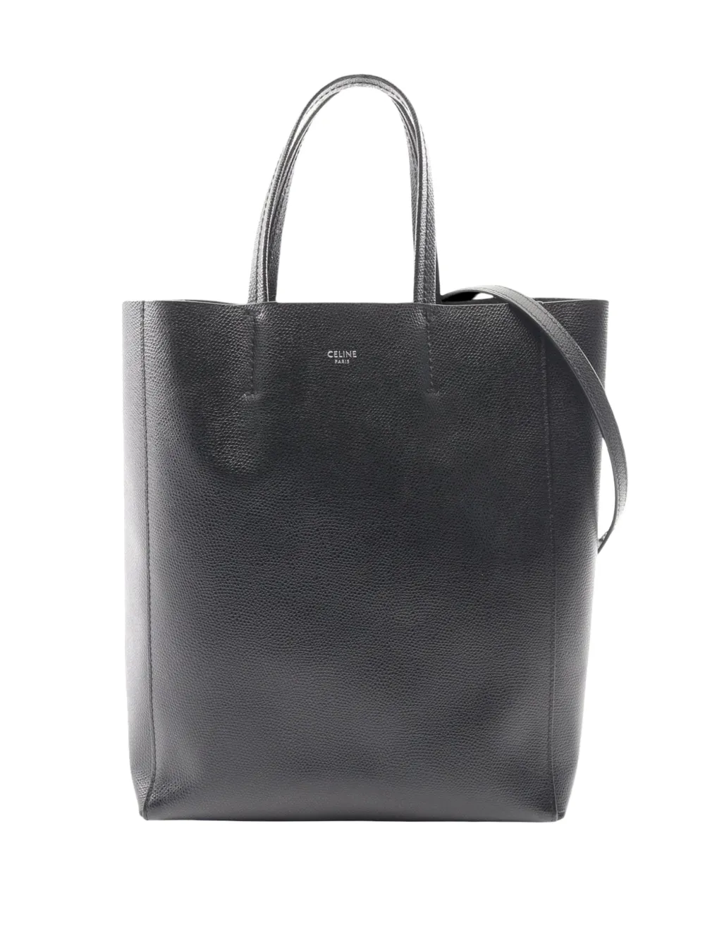 Celine Pre-Owned Borsa a tracolla Vertical Cabas piccola in pelle di vitello pieno fiore 2010-2026 - Nero