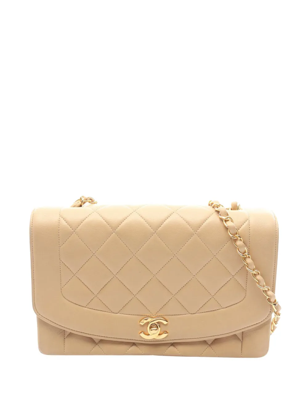 CHANEL Pre-Owned 1997-1999 Medium Lambskin Diana Flap crossbody bag - Marrone