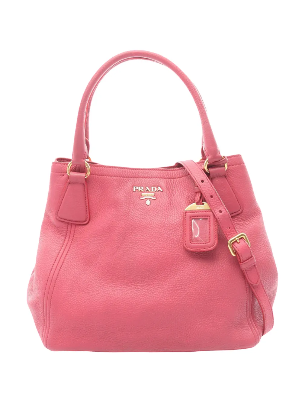 Prada Pre-Owned 2010-2026 Vitello Daino Open Convertible Tote satchel - Pink
