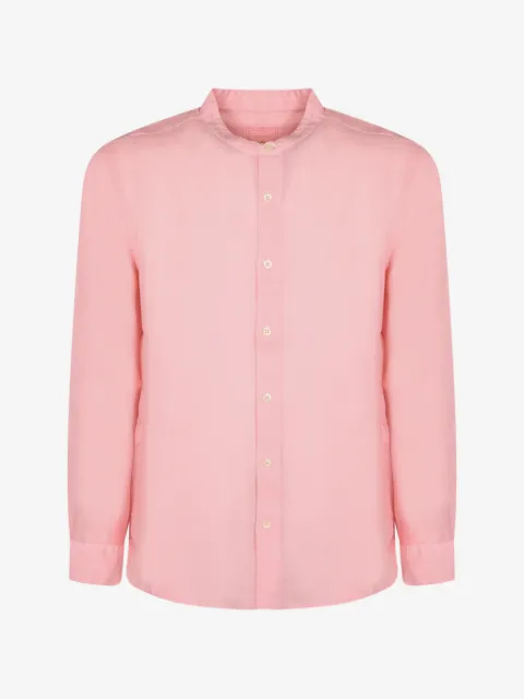 120% Lino band-collar long-sleeve shirt