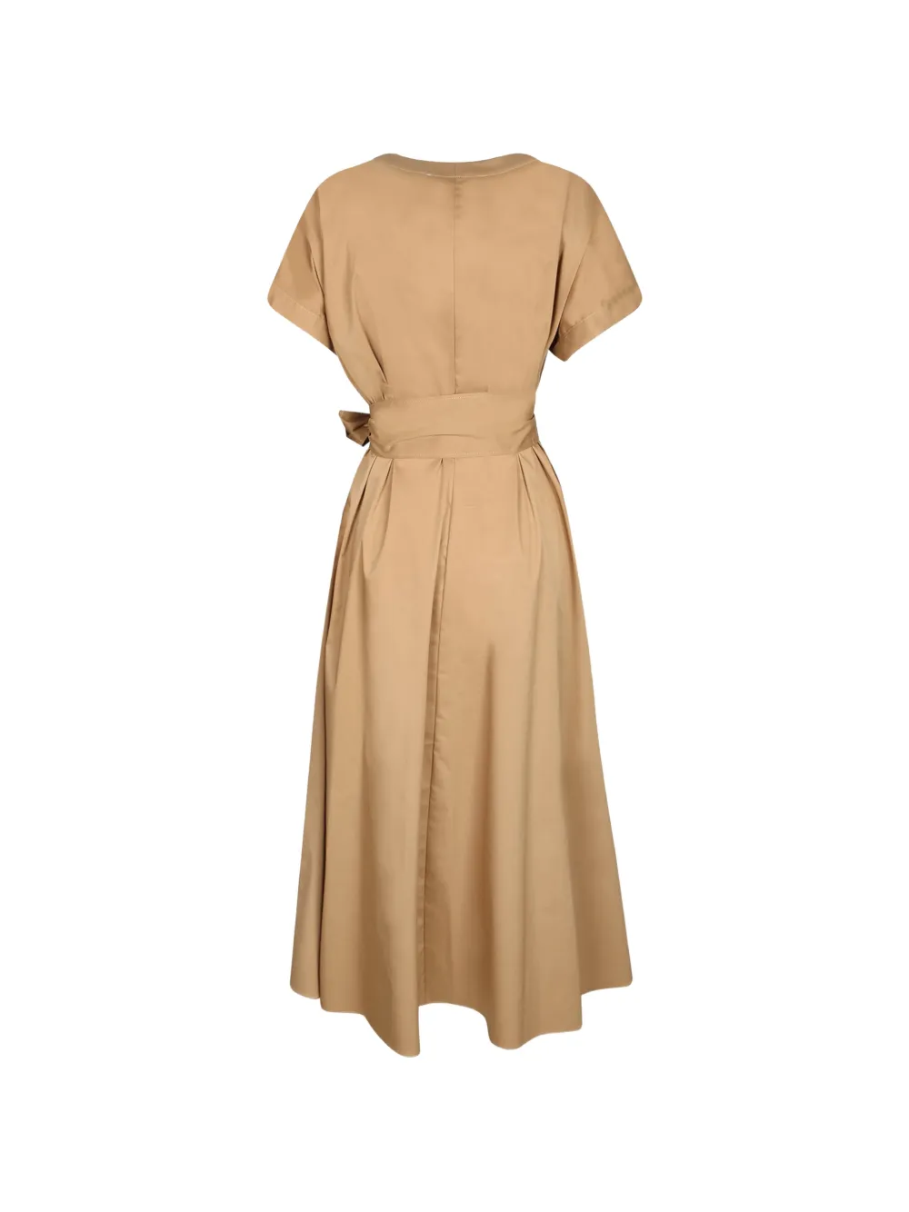 Blanca Vita Jurk met strik-detail en V-hals Bruin