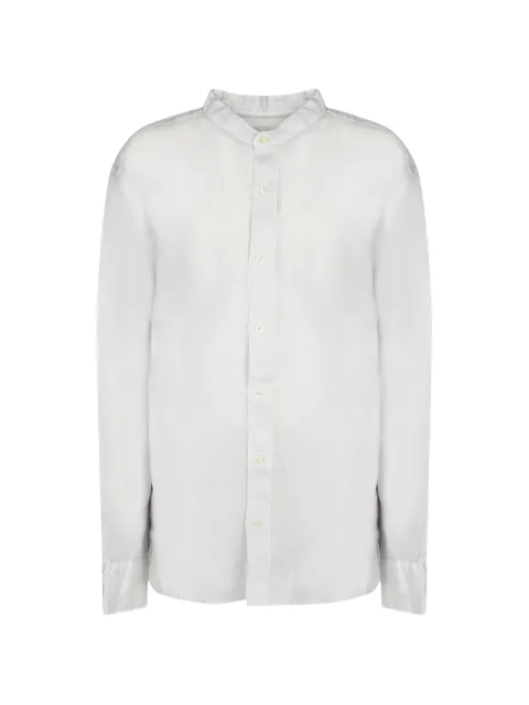 120% Lino band-collar long-sleeve shirt