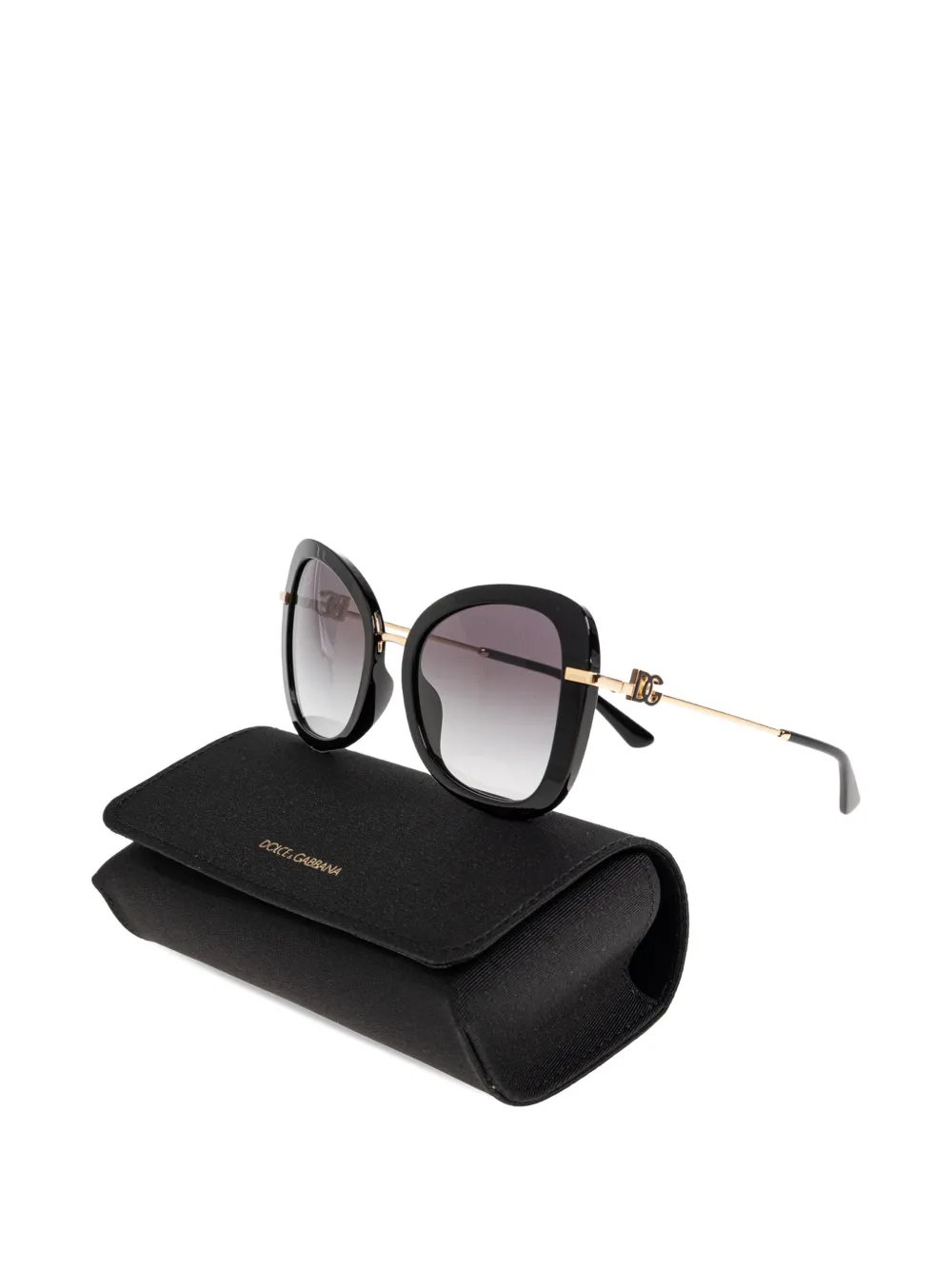 Dolce & Gabbana Eyewear Zonnebril met cat-eye montuur Zwart