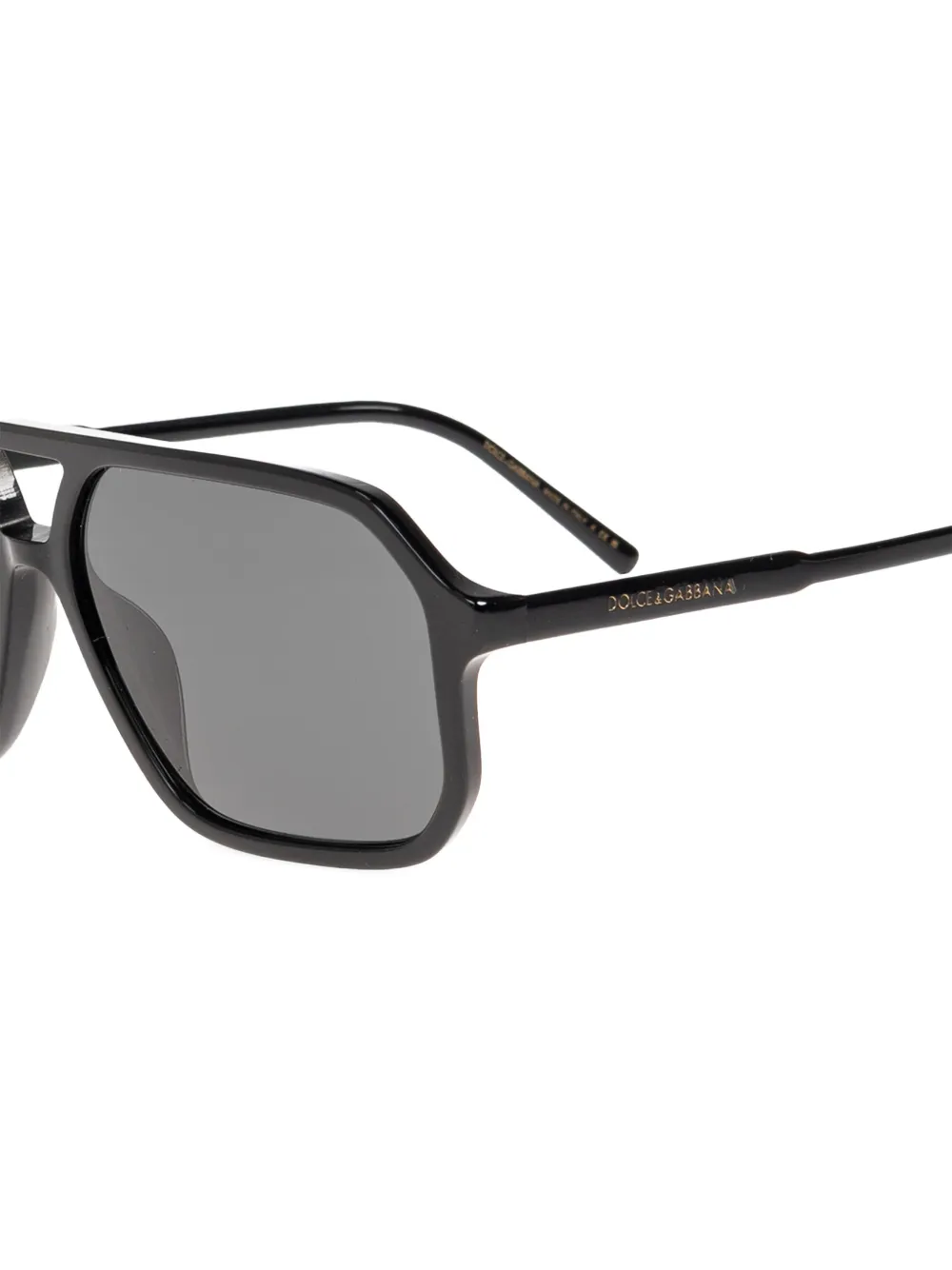 Dolce & Gabbana Eyewear Zonnebril met geometrisch montuur en dubbele neusbrug Zwart