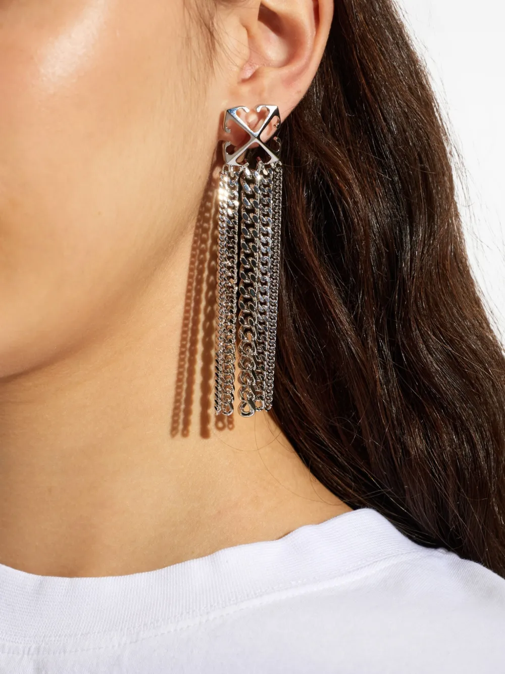 新品 off-white arrow chain ピアス Off-White アロー チェーンリンク ピアス | シルバートーン | FARFETCH JP