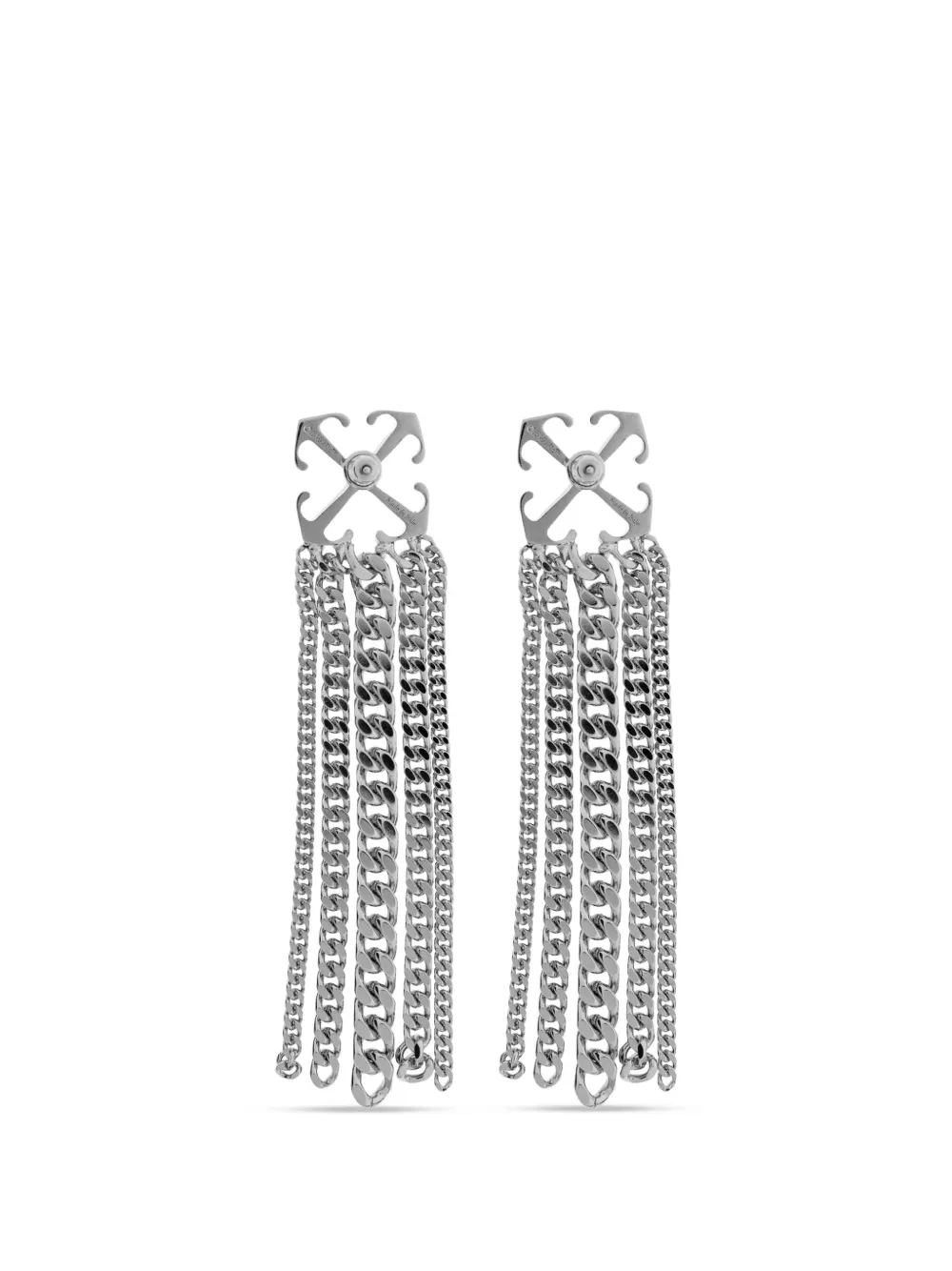 Off-White Arrows-motif Chain-link Earrings in Silver, view 3