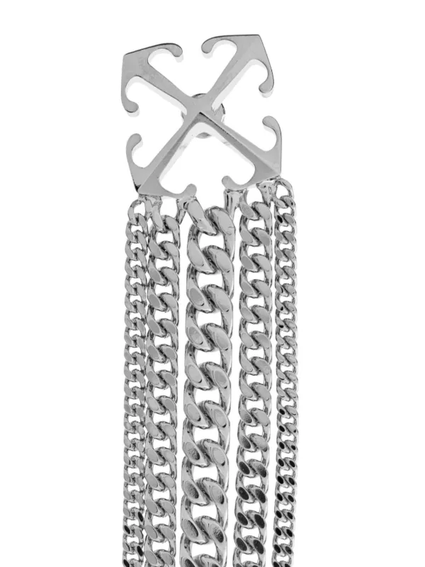 新品 off-white arrow chain ピアス Off-White アロー チェーンリンク ピアス | シルバートーン | FARFETCH JP