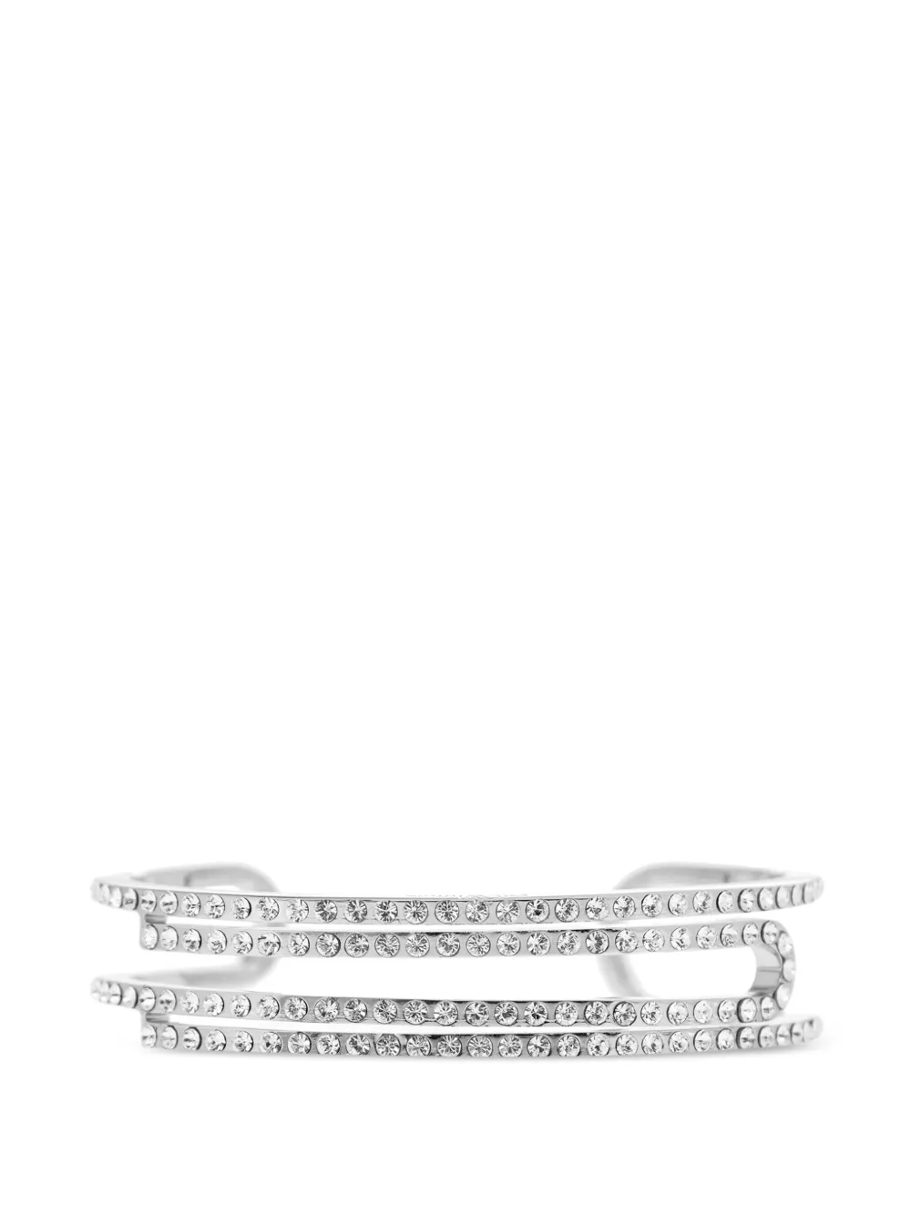 Off-White Bracciale con cristalli - Argento