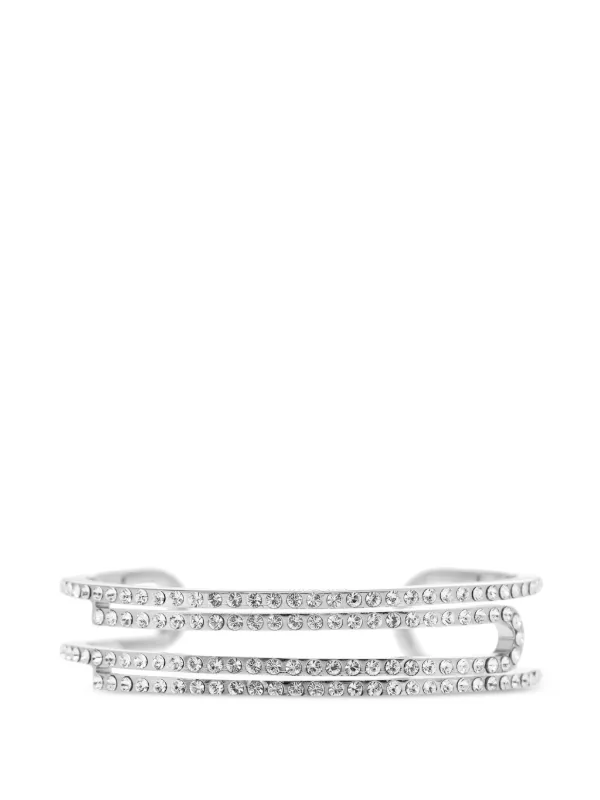 Off-White Crystal-embellished Cut-out Bracelet in Silver