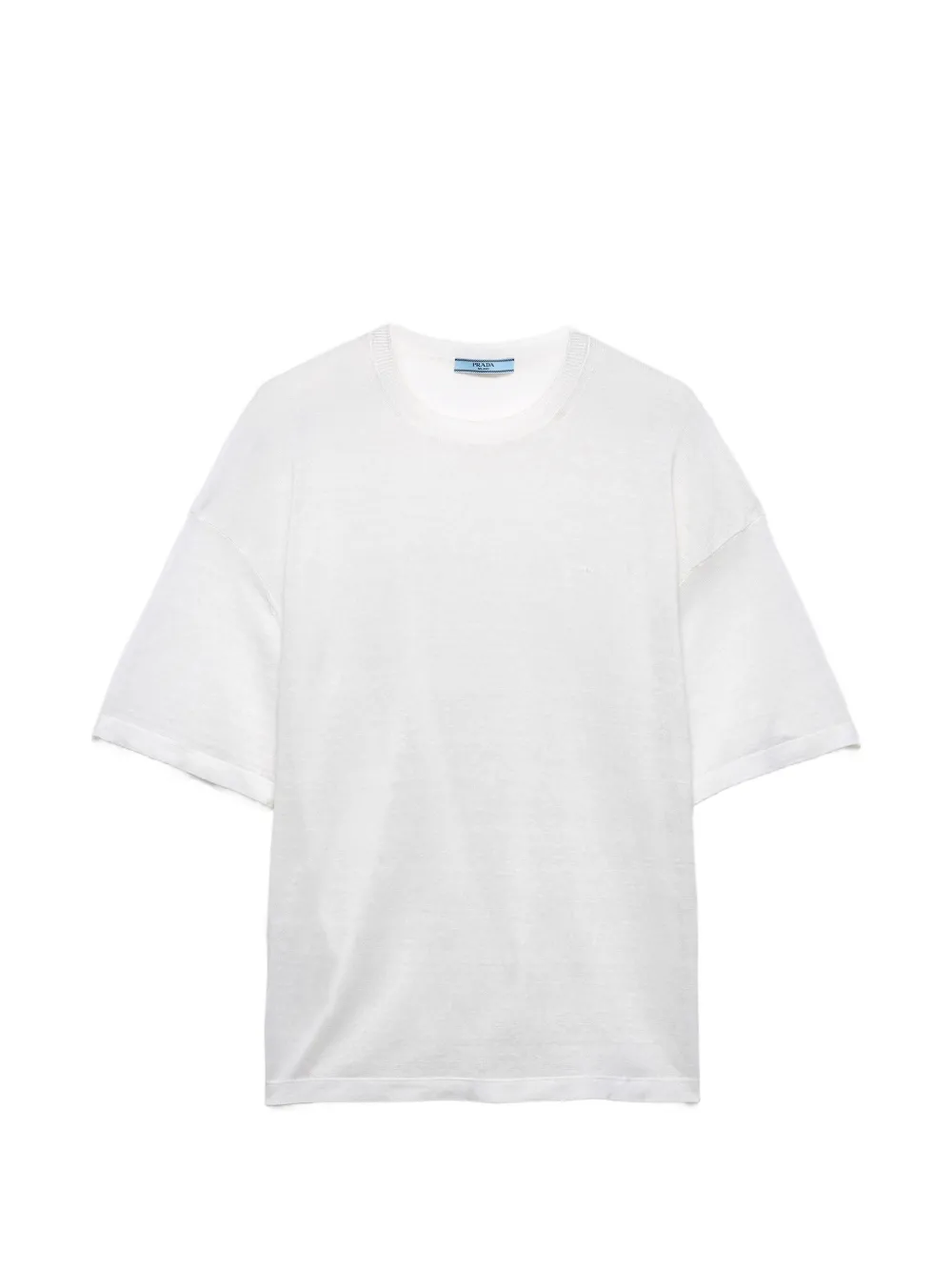 Prada short-sleeved linen T-shirt - White