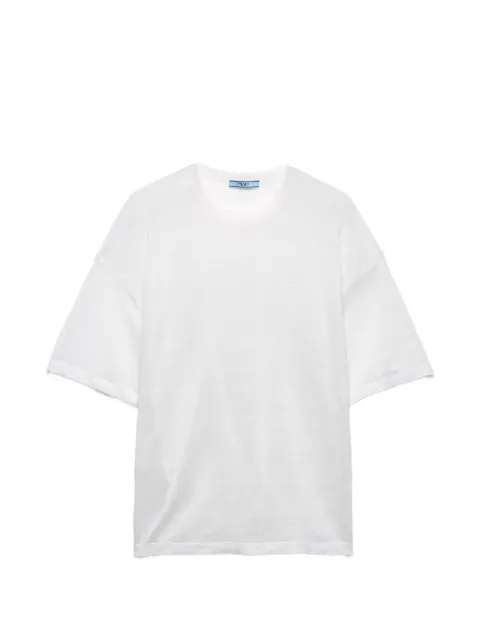 Prada camiseta de lino de manga corta