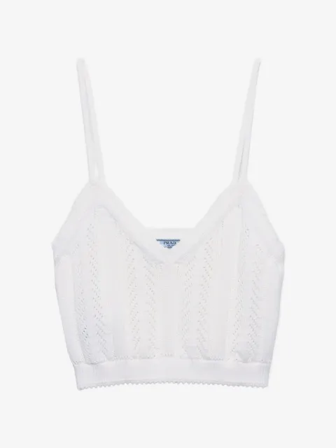 Prada openwork cotton crop top