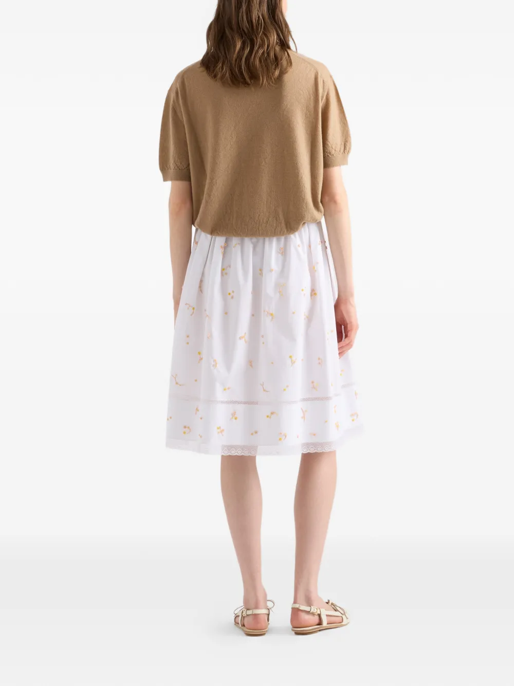 Prada Kasjmier trui met korte mouwen Beige