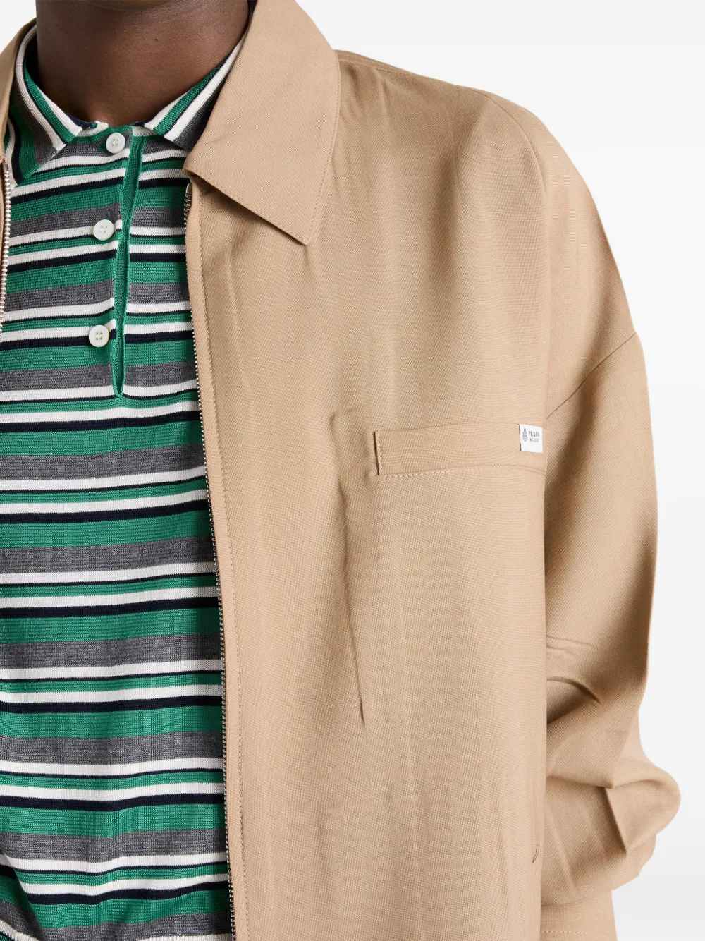 Prada Katoenen gestreept poloshirt Groen