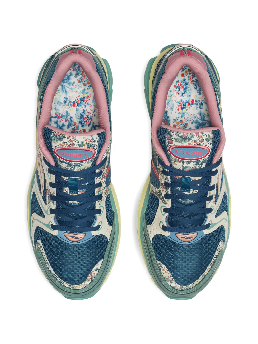 Saucony id Triumph 4 "Kissaten" panelled sneakers Blauw