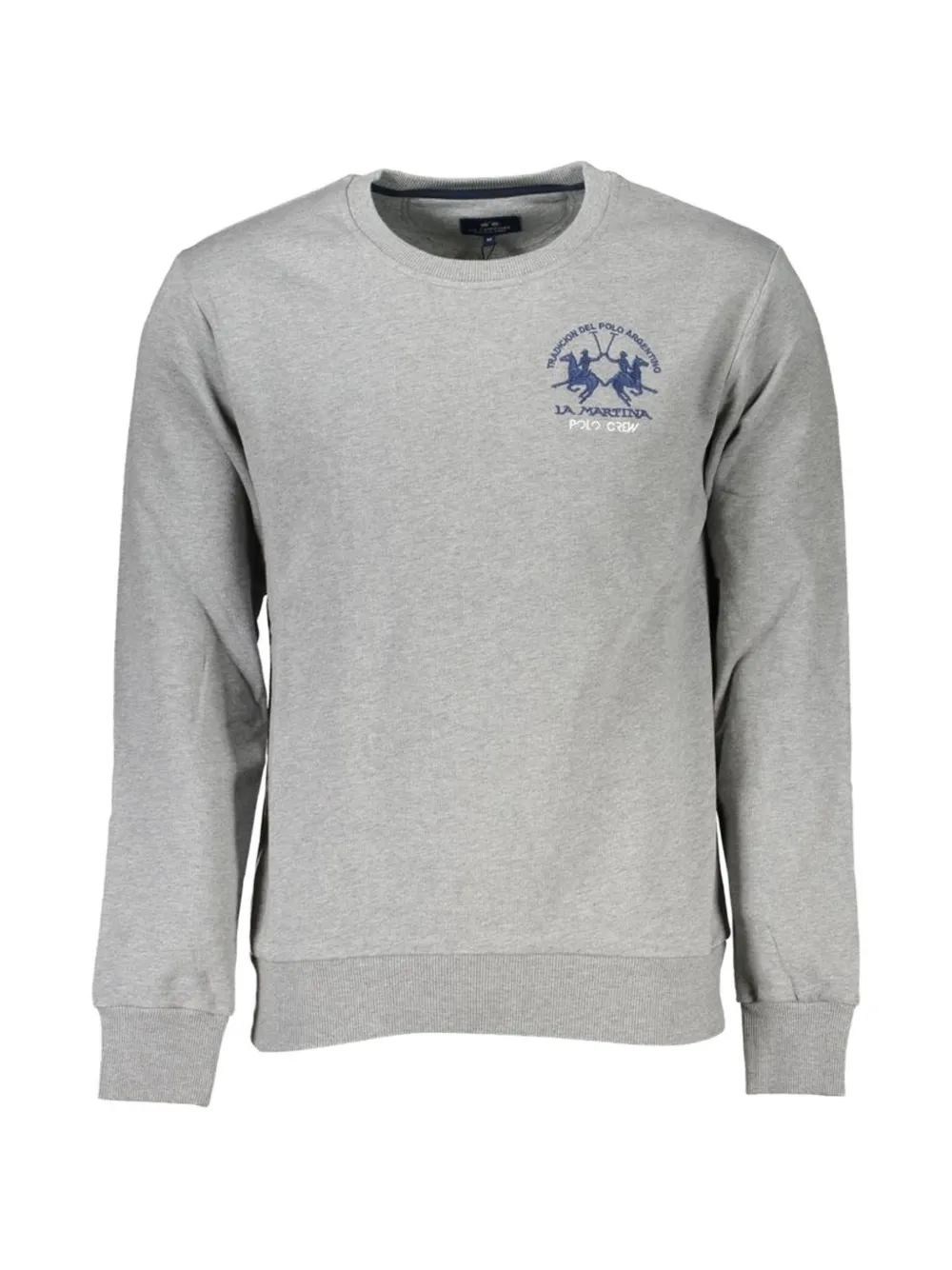 La Martina logo-embroidered crew-neck sweater - Grigio