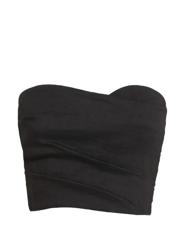 Cortana Brenna Strapless Draped Top in Grey