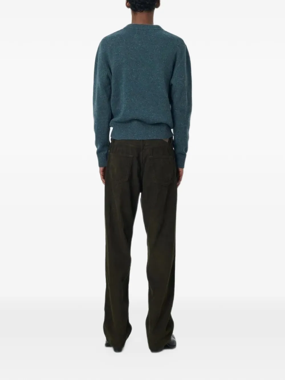 Sunflower Moon Donegal flecked-knit crew-neck sweater Blauw