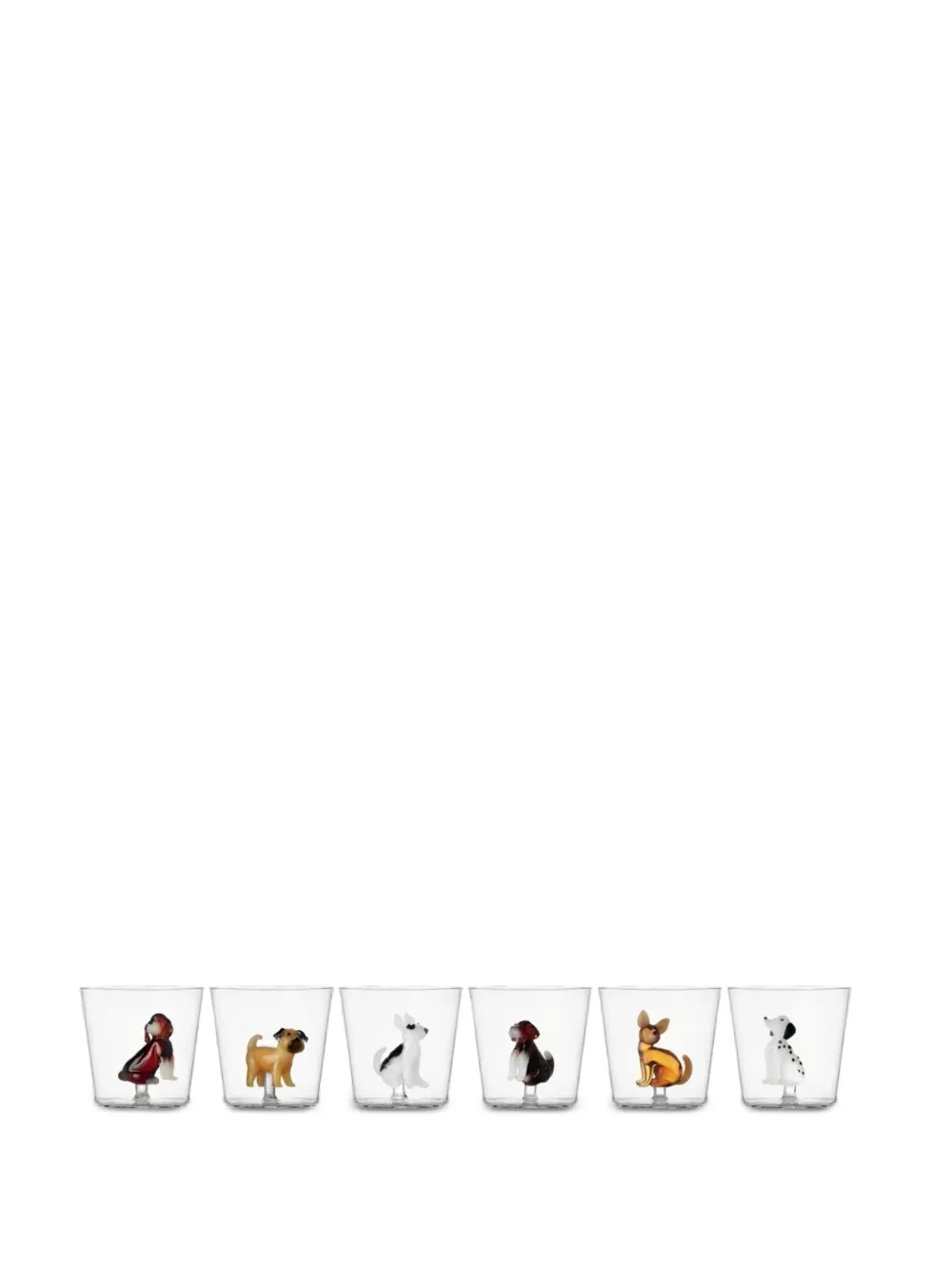 Ichendorf Milano Dogs glass tumblers (set of six) - Multicolore