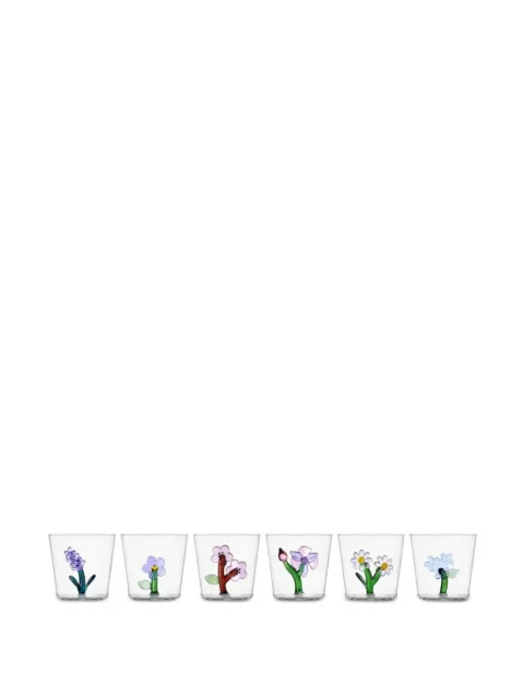 Ichendorf Milano Botanica floral-detail tumblers (set of six)