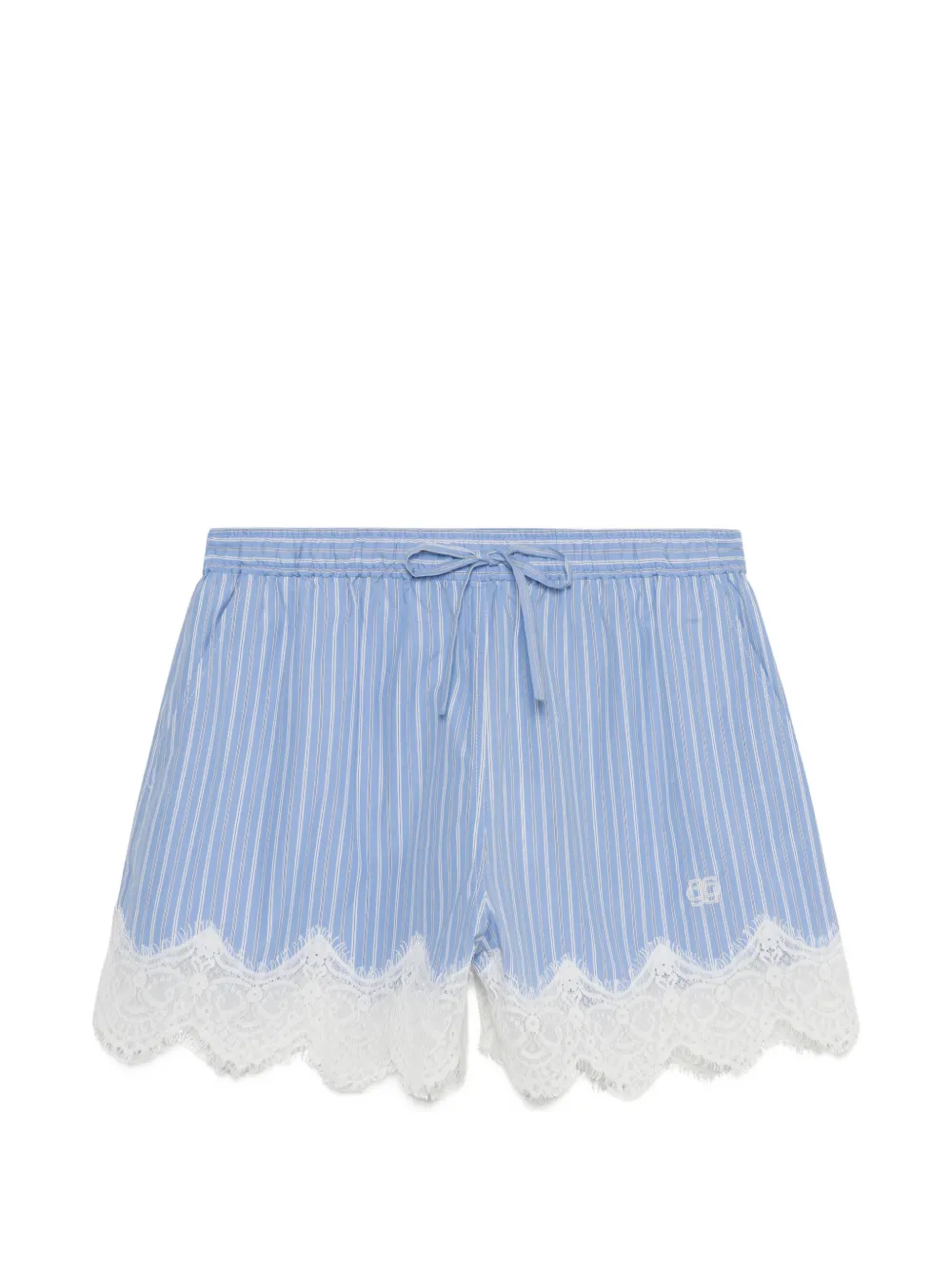 Simkhai Emmie lace-trim striped-pattern shorts - Blu