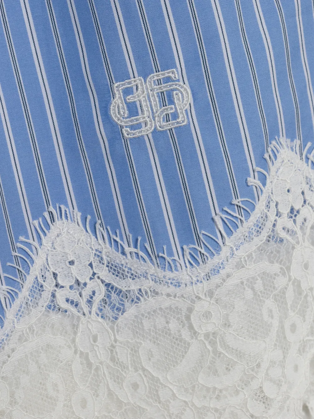 SIMKHAI Emmie shorts met gestreepte afwerking van kant Blauw