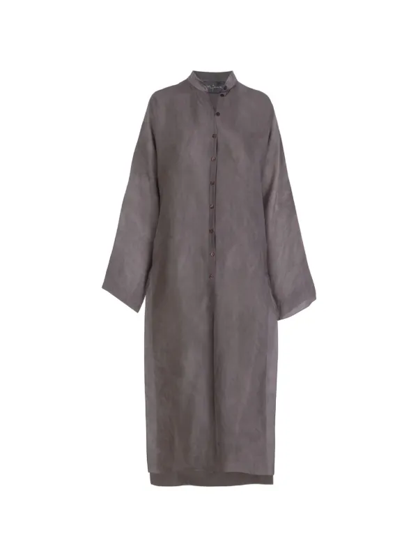 Cortana Poline Long-line Shirt in Grey