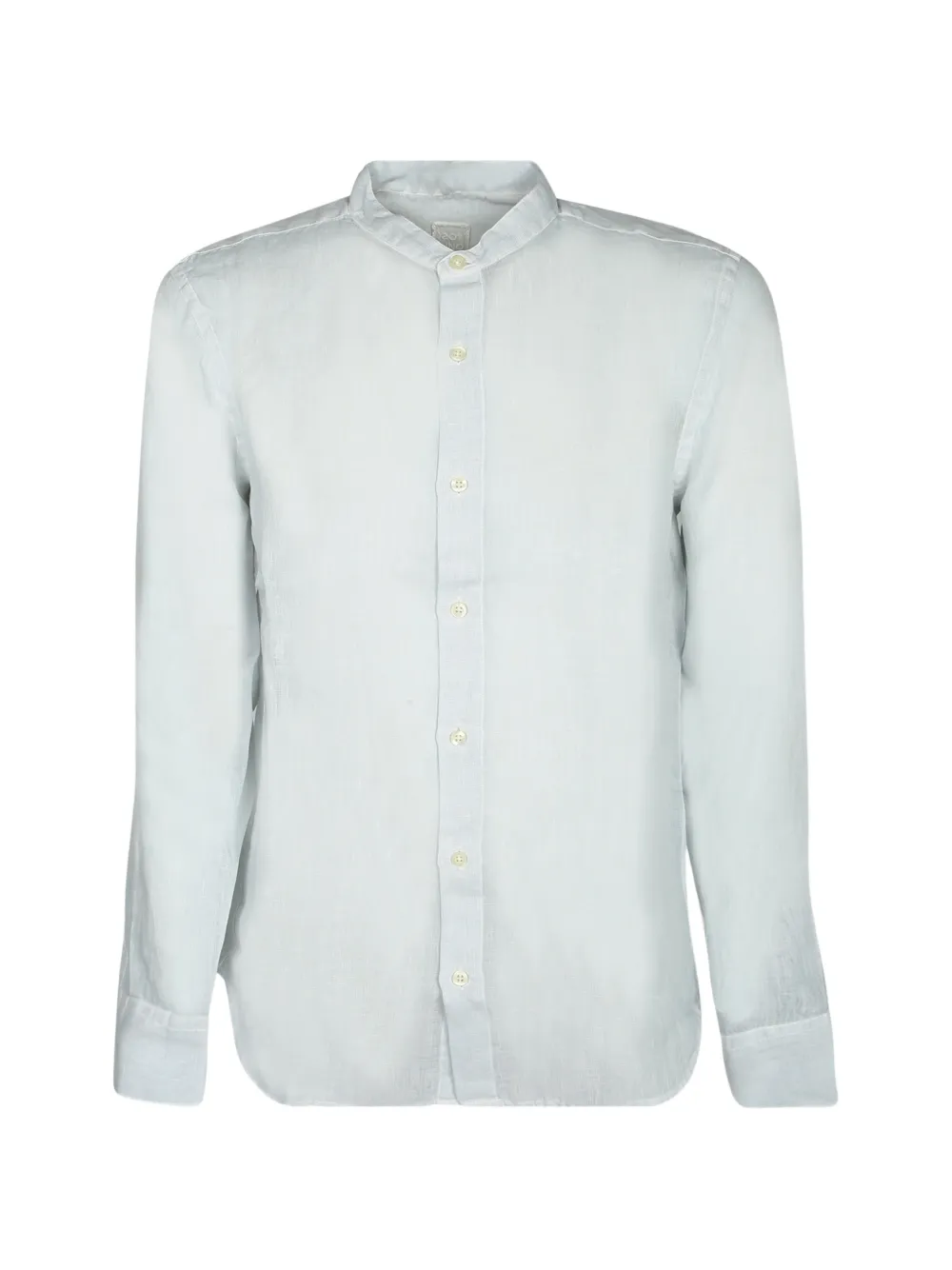 120% Lino long-sleeve mandarin-collar shirt - Blu