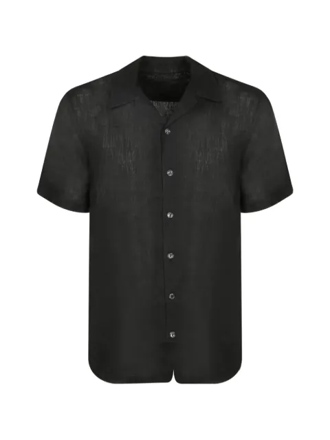120% Lino short-sleeved camp-collar shirt