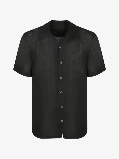 120% Lino short-sleeved camp-collar shirt