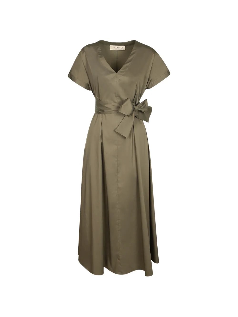 Blanca Vita belted pleated midi dress - Verde