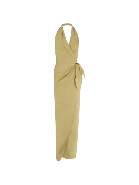Cortana Mona halterneck wrap maxi dress