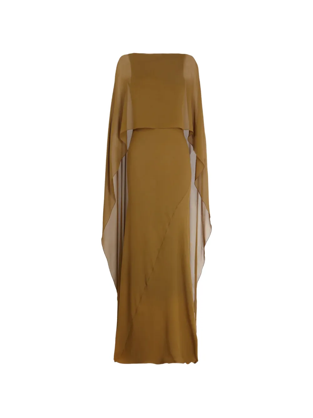Cortana Galea cape-overlay dress - Verde
