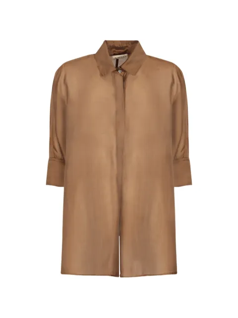 Blanca Vita semi-sheer long-sleeved shirt