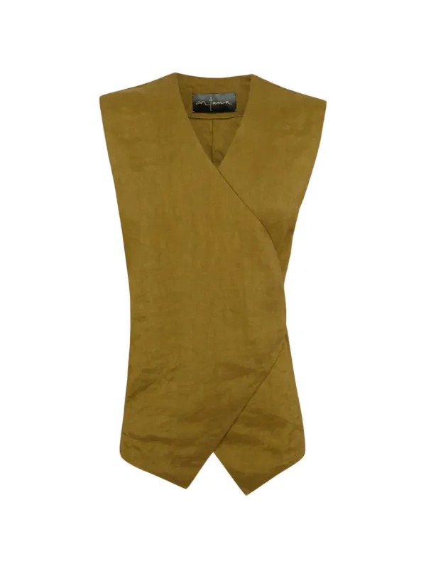 Cortana Elena Wrap-style Vest in Green
