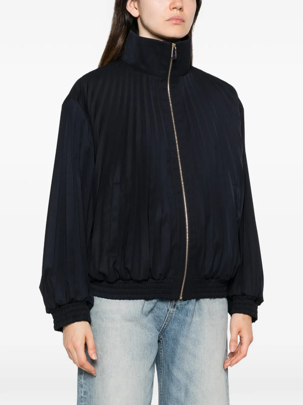 SANDRO Bomberjack met plissé-effect en rits Blauw