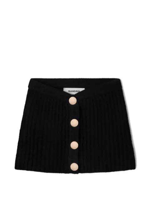 SANDRO ribbed button-front scarf