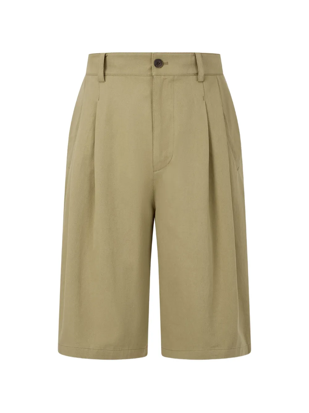 TOMBOY pleated cotton tailored shorts - Toni neutri