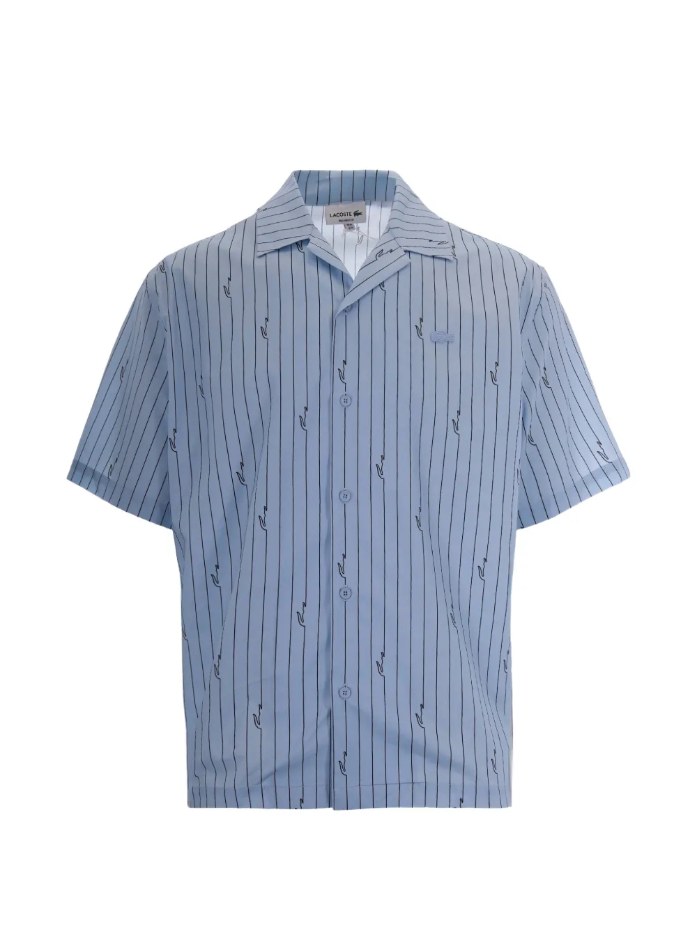 Lacoste stripe-print short-sleeve shirt - Blau