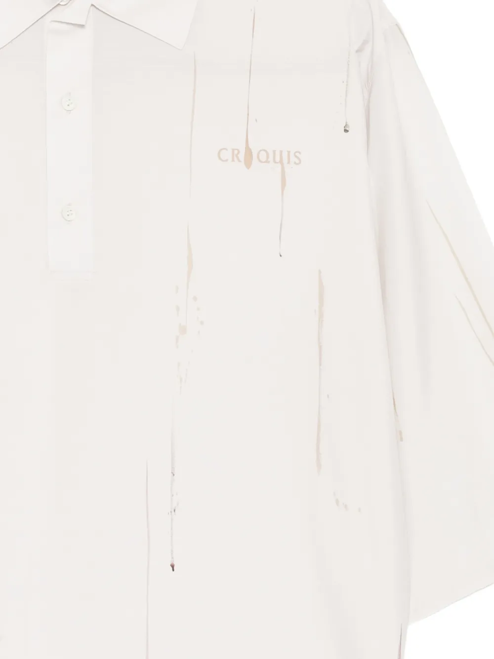 CROQUIS Poloshirt met verfspatten Wit
