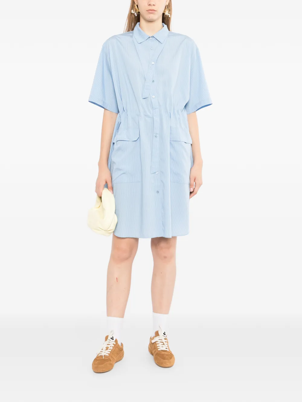 JNBY Gestreepte blousejurk met gekreukt effect Blauw