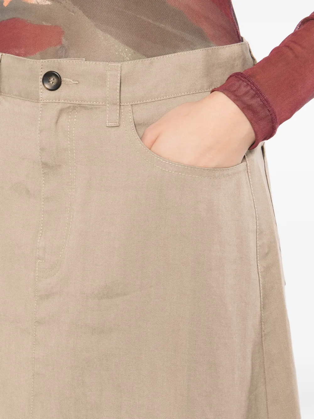 JNBY Ramie midi-rok Beige