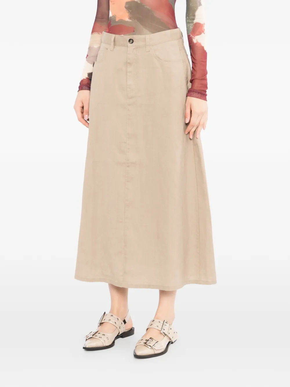 JNBY Ramie midi-rok Beige