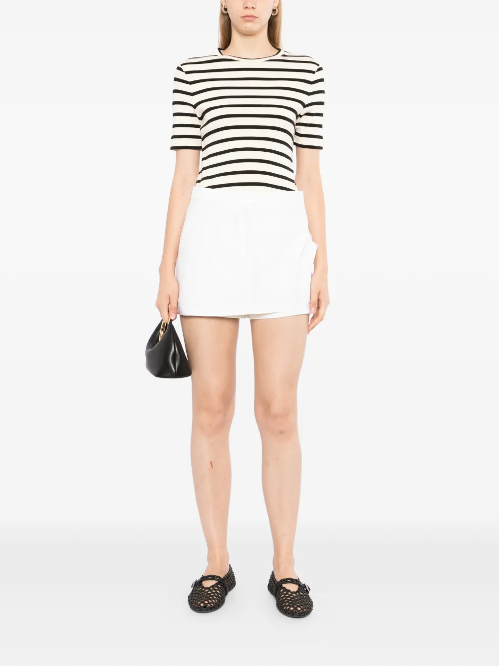 JNBY Gedrapeerde gelaagde shorts Beige