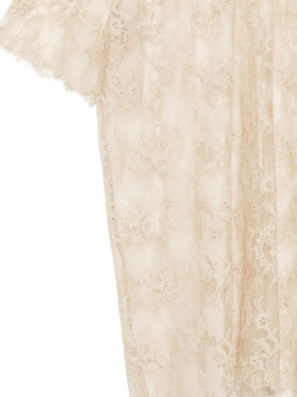 JNBY Kanten T-shirt met geborduurde bloemen Beige