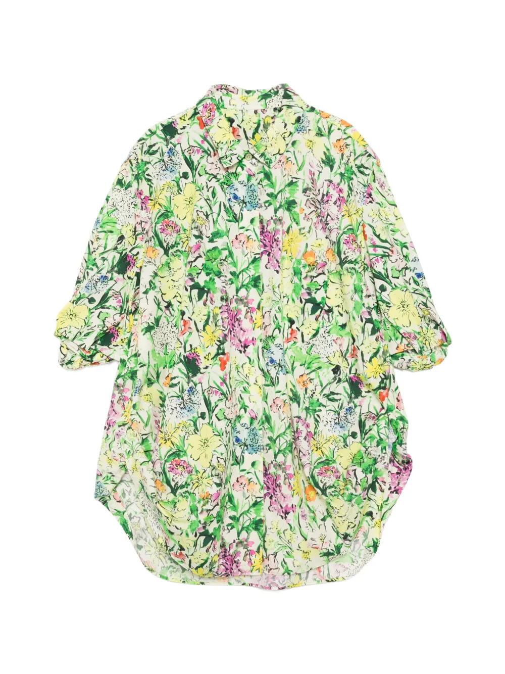 JNBY floral-print gathered shirt - Verde
