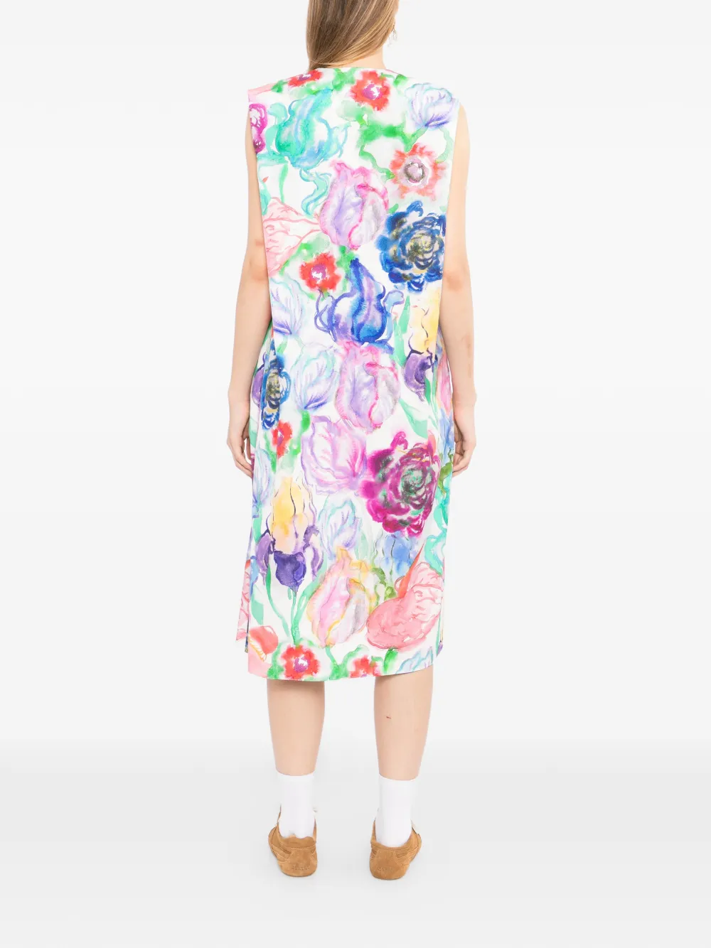 JNBY Jurk met bloemenprint en ruches Wit