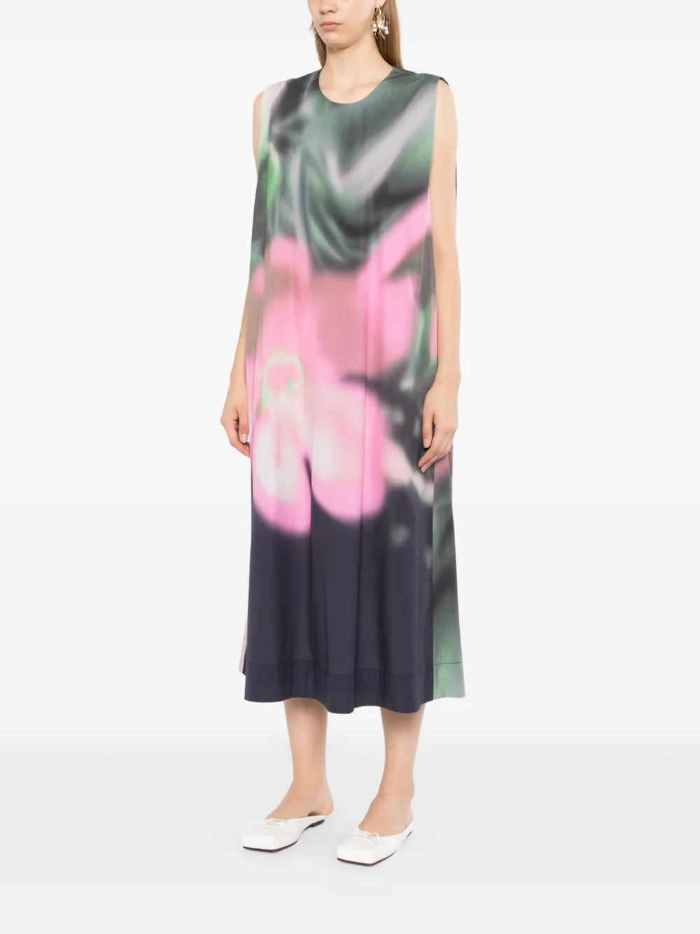 JNBY Mouwloze jurk met print Groen