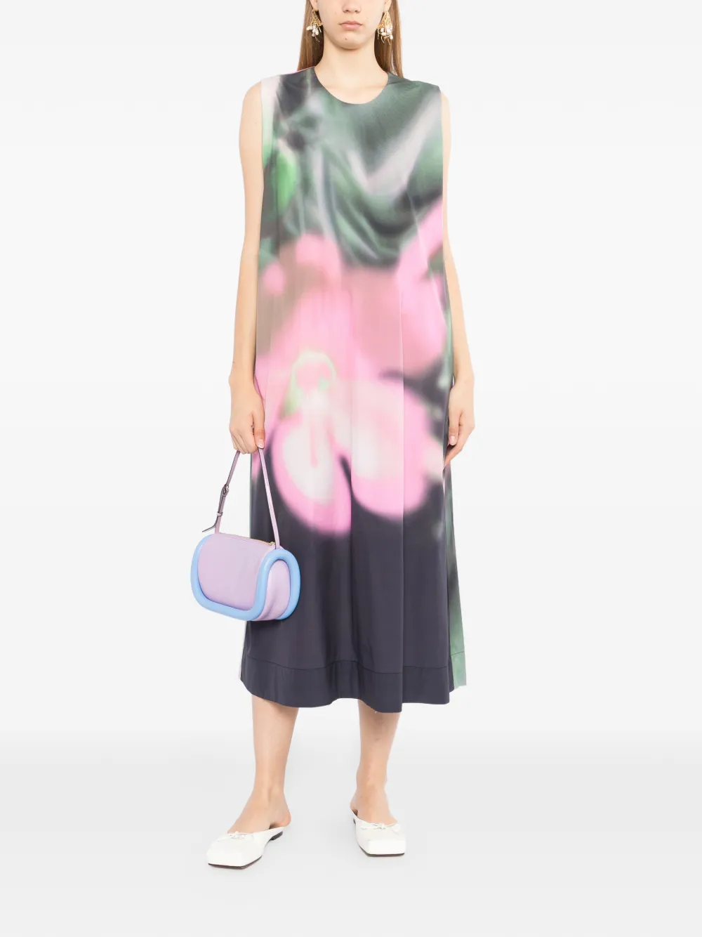 JNBY Mouwloze jurk met print Groen