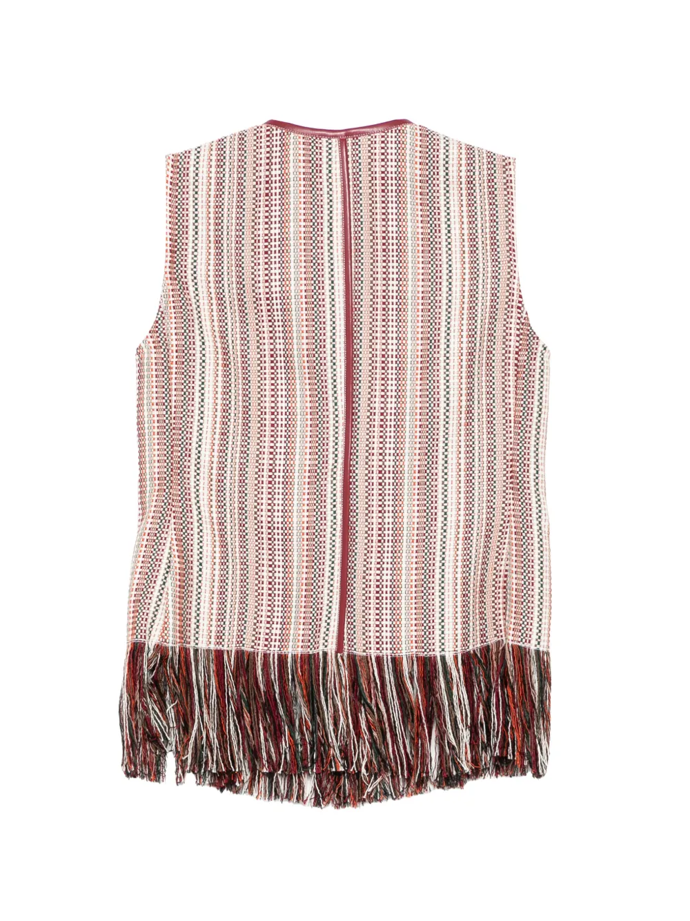  Less Chaleco Con Flecos - Rojo 
